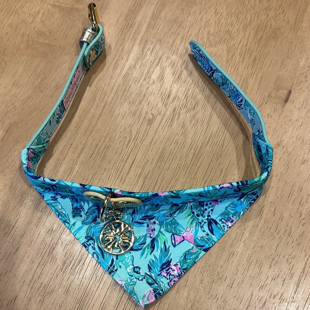 Lilly Pulitzer Blue Floral Dog Collar